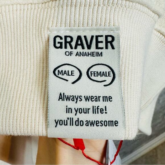 Graver of Anaheim Unisex Oversized Sweatshirt Size XL Cotton Cream Daisy Bear - Picture 3 of 11